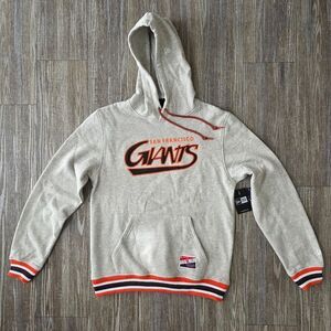 New Era San Francisco Giants Throwback Hoodie Heather Grey Orange Black Small S